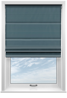 Akoya Faux Silk, Lustre Ink Blue - Twist&Fit Roman Blind